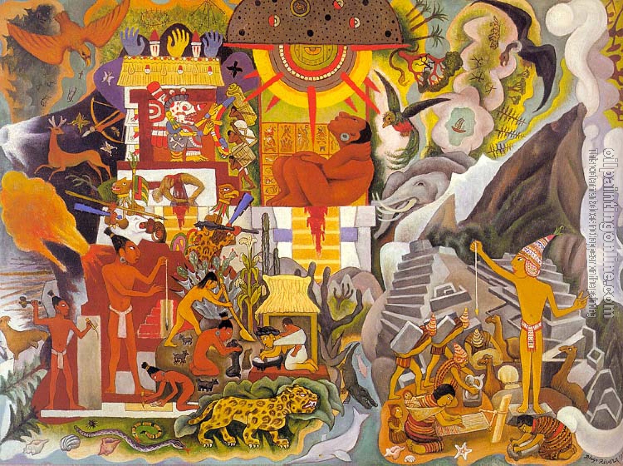 Rivera, Diego - Pre-Hispanic America,Book cover for Pablo Neruda's,Canto General